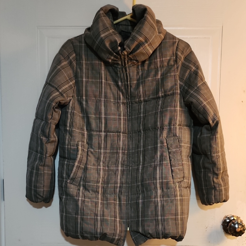 American Holic Women's Puffer Quilted Jacket Full Zip Pockets Size M